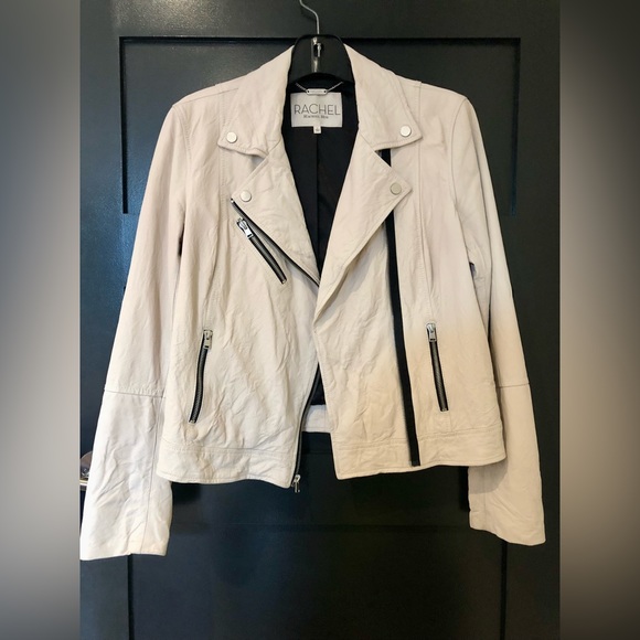 RACHEL Rachel Roy Jackets & Blazers - RACHEL by Rachel Roy cream leather moto jacket